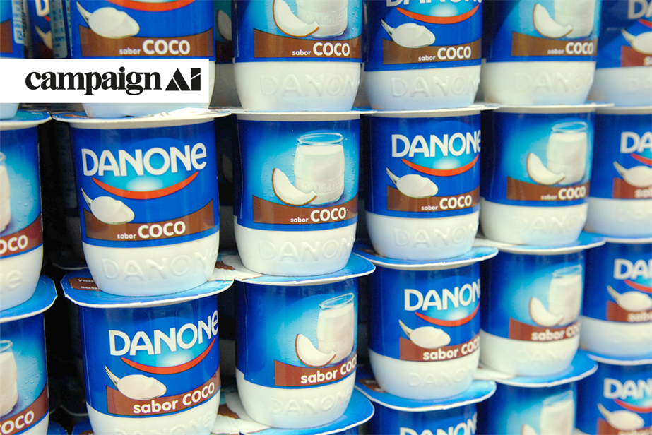 Danone yoghurt tower 