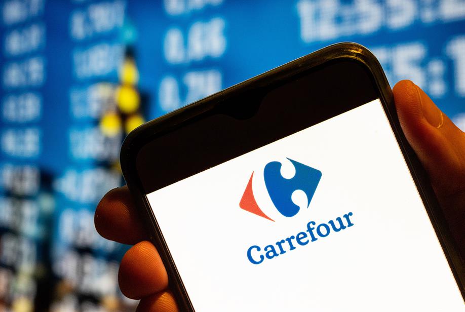 A picture of the Carrefour logo on a mobile phone (Photo: Getty Images)