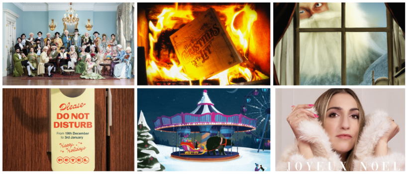 Christmas card round-up agencies (clockwise from top left): Isobel, The Or, Mr President, Neverland, VCCP, and Motel