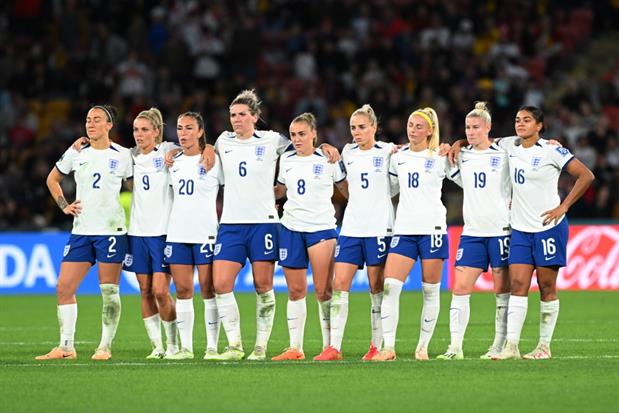 Image of the England women's team during a penalty shootout at the World Cup