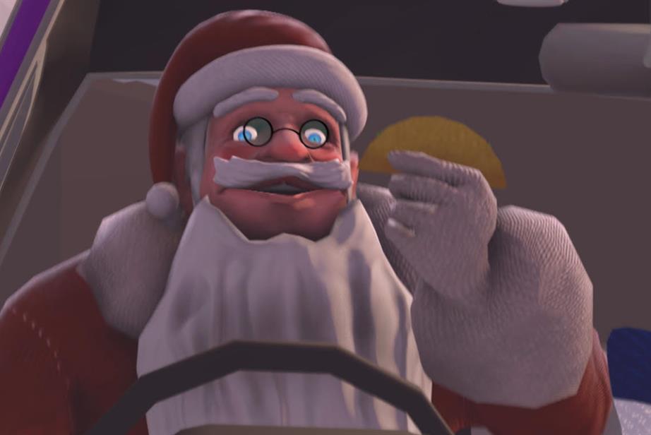 Santa Claus holding a taco