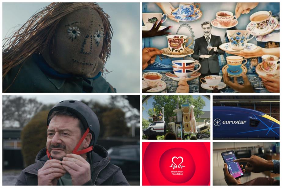 Ad and brand images for Rightmove, VisitBritain, Eurostar, William Hill, British Heart Foundation, John Lewis Partnership and Lego