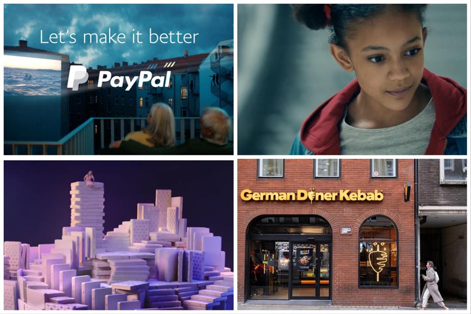 Clockwise from top left: Paypal, Vodafone, German Doner Kebab and Dreams