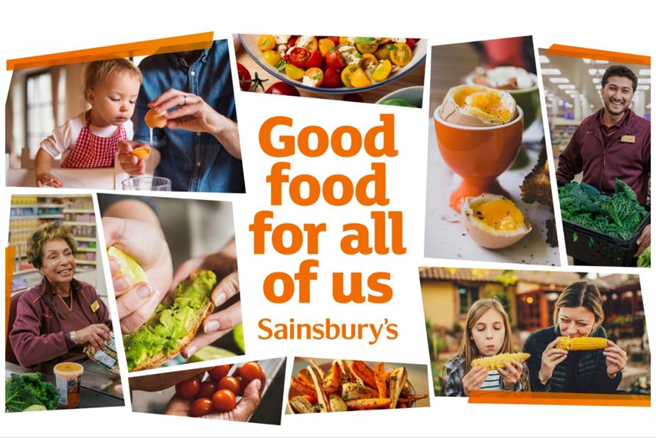 Sainsbury's "Good food for all of us" slogan with picture montage