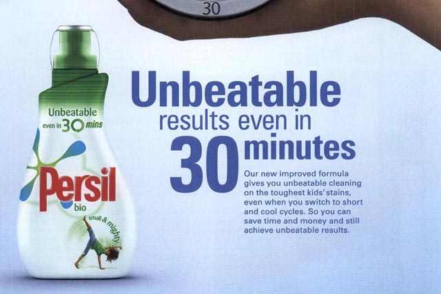 Persil: press ad banned after complaints from Procter & Gamble