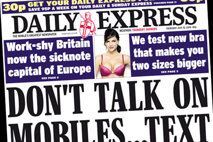 Daily Express: Continues 30p promo pannel
