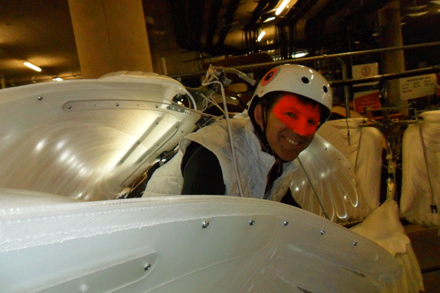 Free as a bird: Stuart Newman before the Olympics Opening Ceremony 