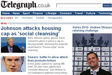 Telegraph.co.uk: fall in online readership