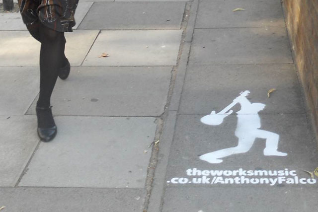 The Works: spray paints personalised messages outside TV production offices