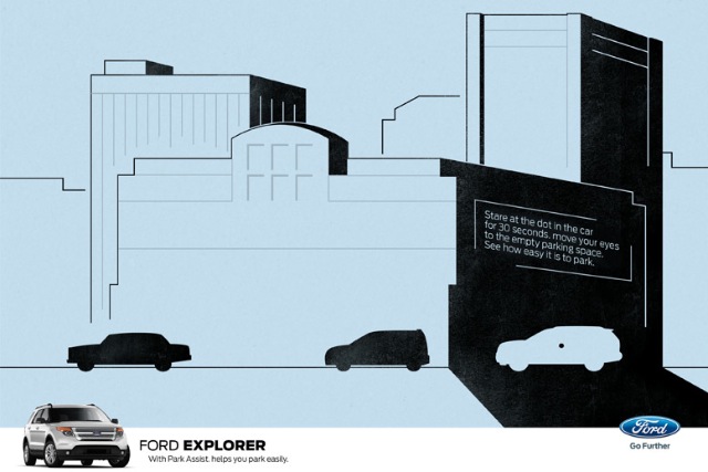 Ford Explorer: promoting Park Assist technology with optical illusion