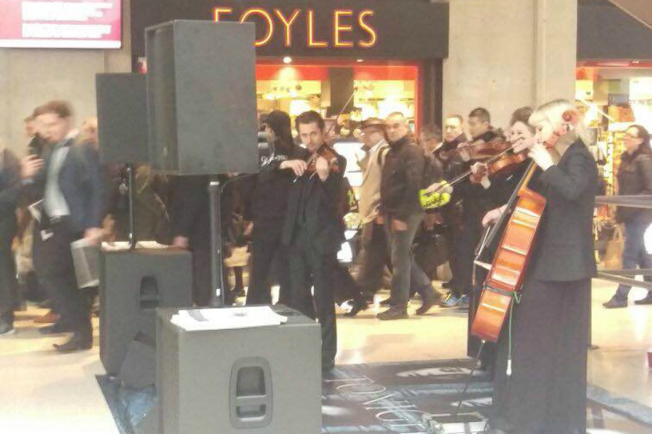 The musicians can be found within London's Waterloo and Liverpool Street stations 