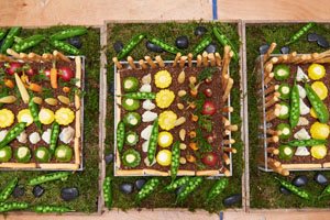 Garden-themed canapés were served at the Secret Garden Party