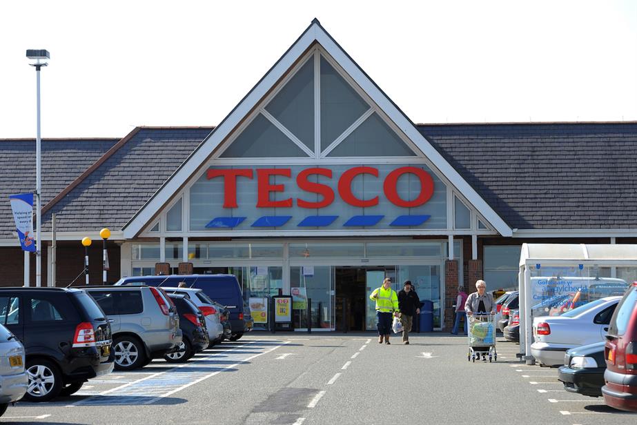 Photo of a Tesco supermarket storefront