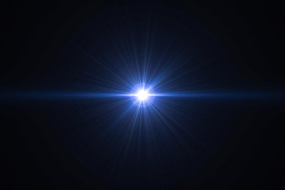 A star shining through the blackness of space