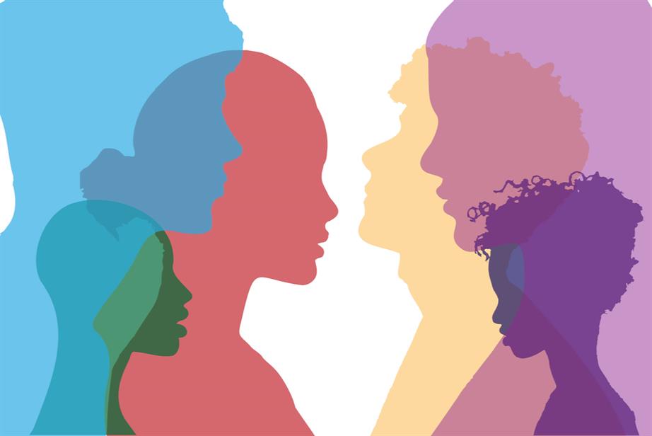 Various silhouettes of people representing diversity