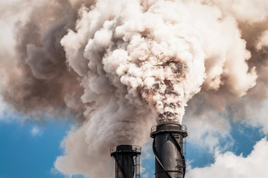 industrial chimneys belch out pollution