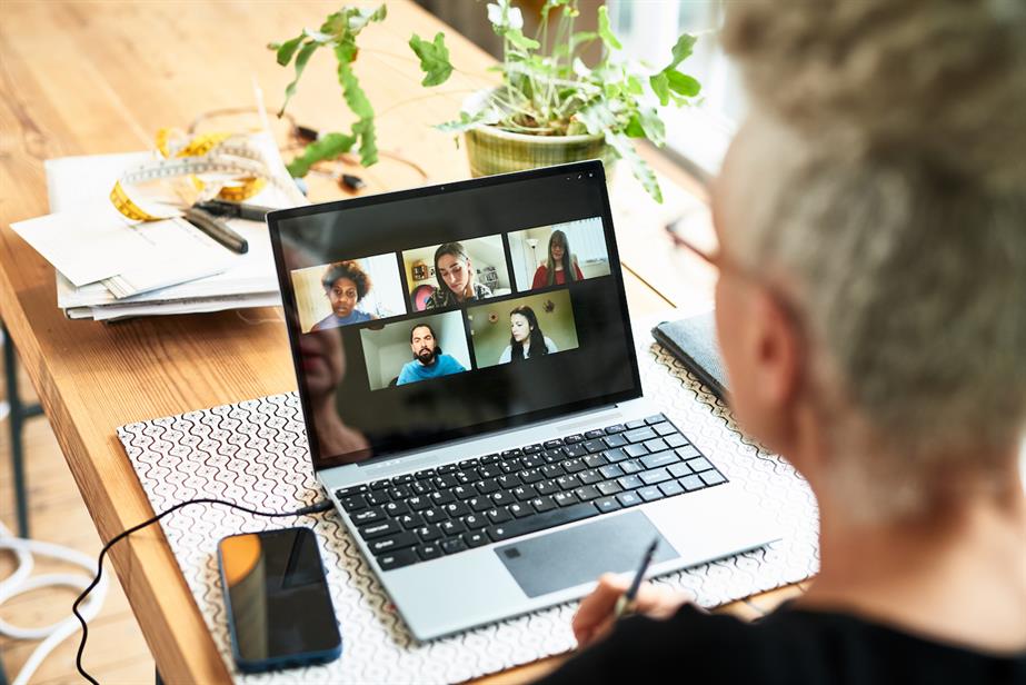 Woman on video call