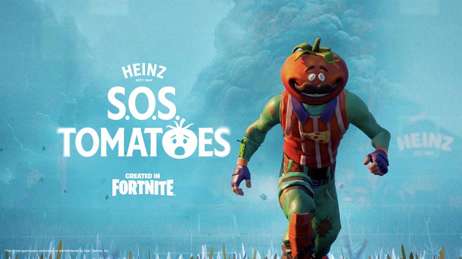 Pictured: The SOS Tomatoes promotional image, featuring a tomato-inspired 'Fortnite' skin