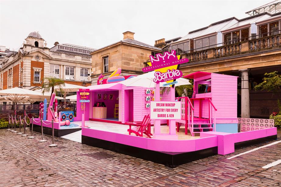 A very pink, Barbie-themed pop up in London's Covent Garden