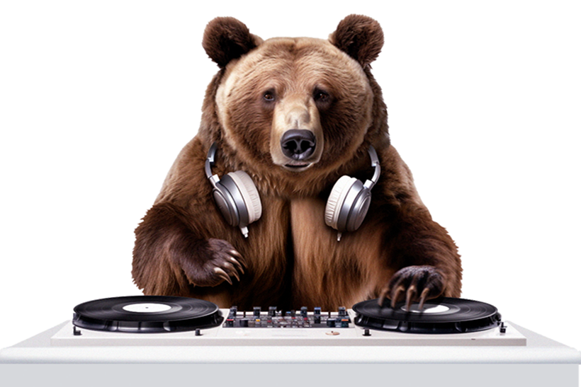 Joy the bear dj-ing