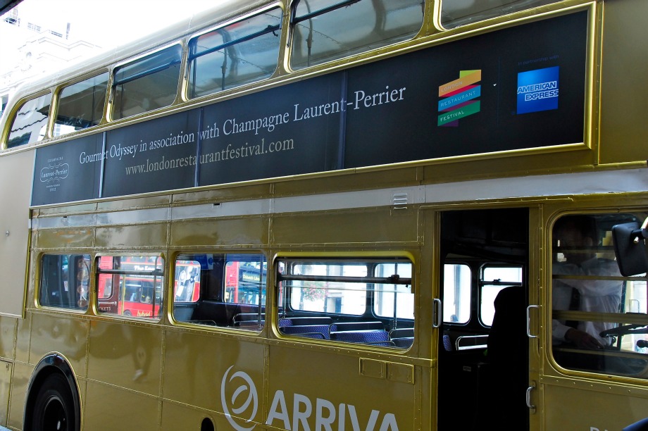 The branded bus will transport guests to each venue 