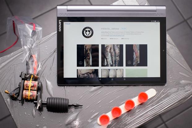 Illuminated Ink will project tattoos onto visitors' skin using Lenovo's Yoga Tab 3 Pro