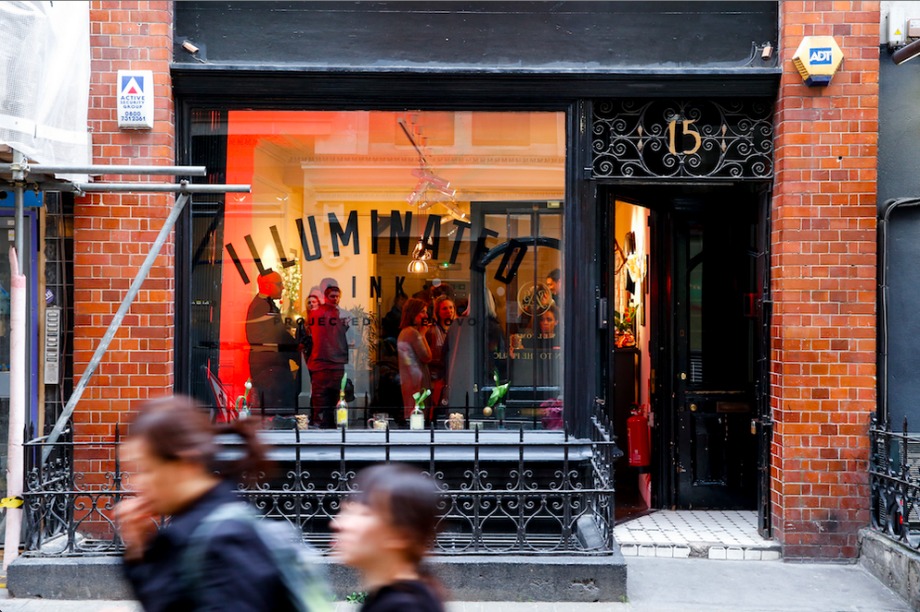 The Illuminated Ink pop-up was located in London's Soho