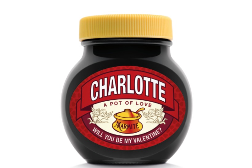 Marmite: packaging displays declarations of love for Valentine's Day