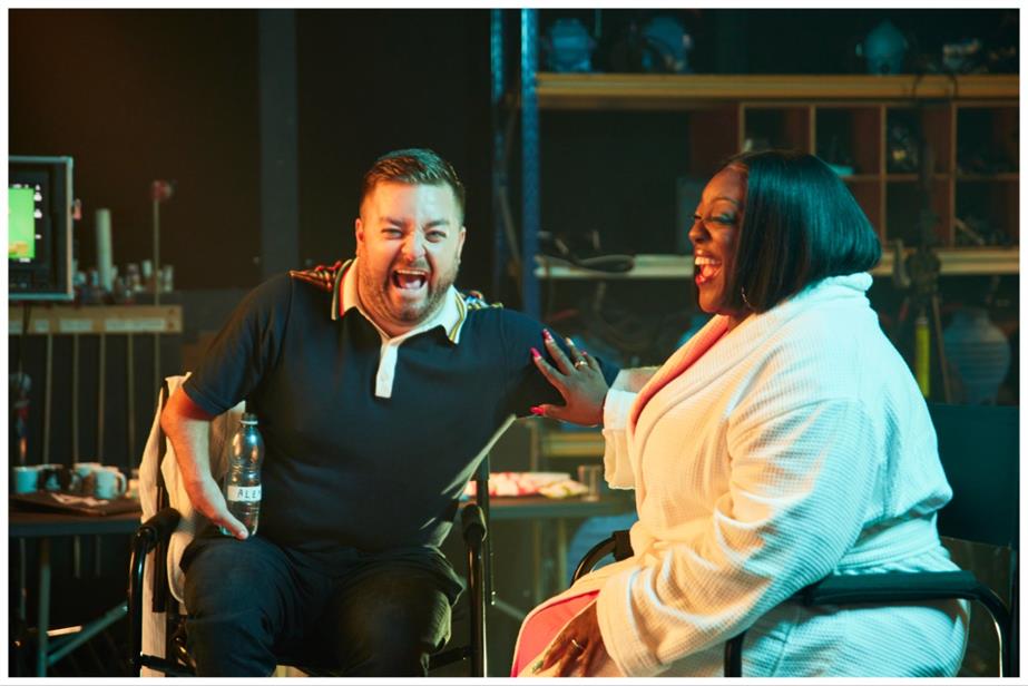 Alex Brooker and Judi Love chat for CHannel 4 and Benenden Health