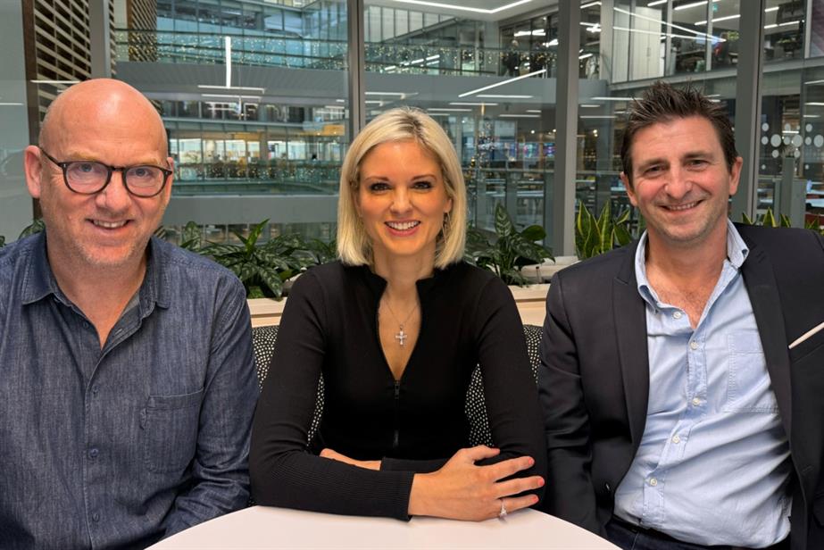 Goodstuff leadership: New CEO Genevieve Tompkins (centre) with co-founders Ben Hayes (left) and Andrew Stephens (right)
