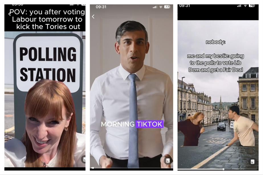 Social content from Labour, the Conservatives and the Liberal Democrats