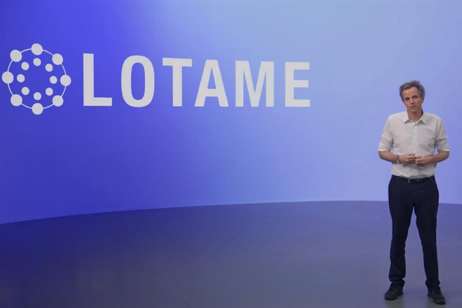 Arthur Sadoun next to Lotame logo