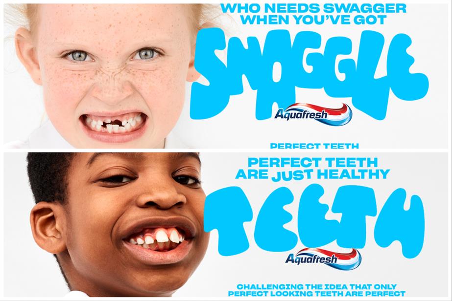 two images from the OOH campaign with children showing off their teeth