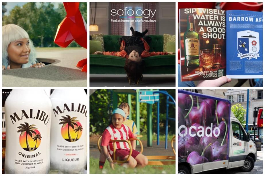 Clockwise from top left: Greater Anglia, Sofology, Jameson, Ocado, Sainsbury's and Pernod Ricard