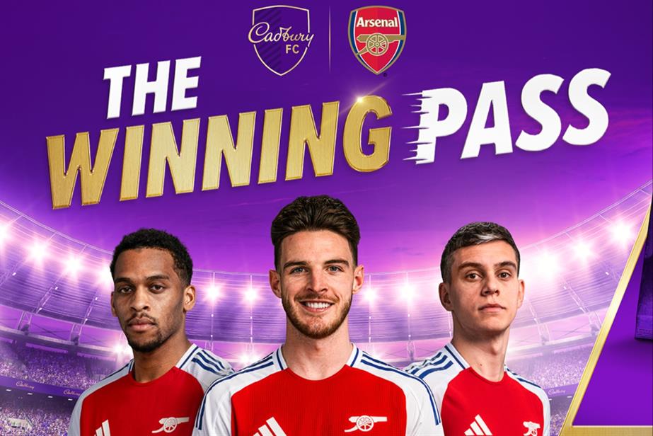 Three Arsenal players with copy saying The Winning Pass