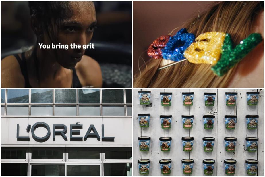 Clockwise from top left: Amazon, eBay, Unilever and L'Oreal