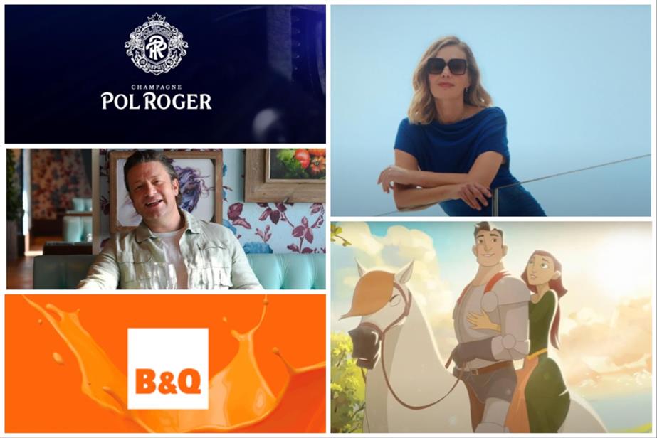 Clockwise from top left: Pol Roger, N Brown, Alzheimer's Research UK, B&Q and Jamie Oliver