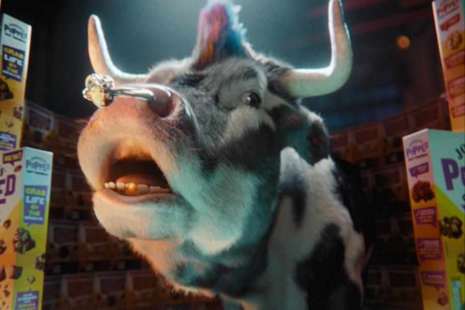 Bull with a punk hair do
