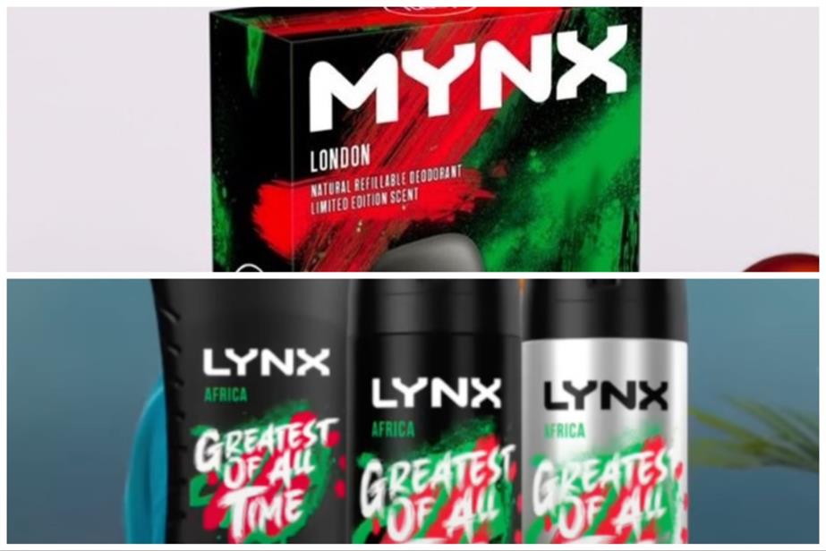 A deodorant product meant to ape Lynx's colour and design, called Mynx, beneath it the real McCoy