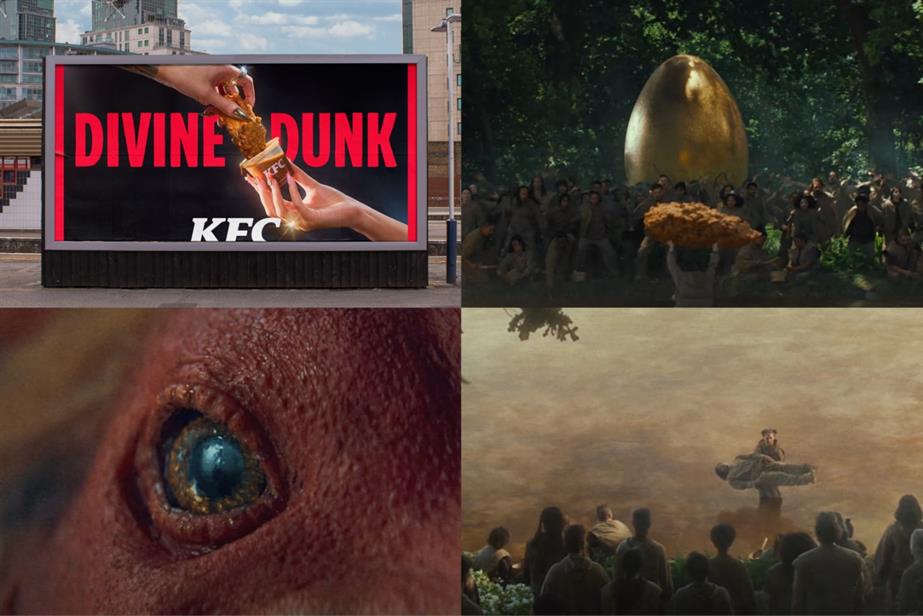 Collage of KFC ad