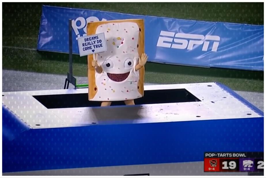 Pop Tarts mascot in a giant toaster