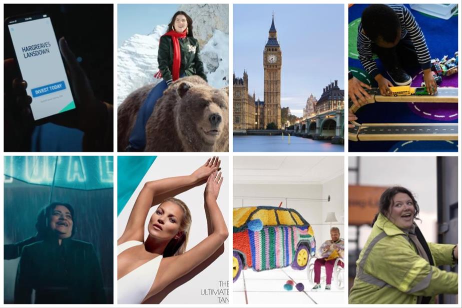 Clockwise from top left: Hargreaves Lansdown, Molson Coors, DSIT, DfE, DWP, Suzuki, St Tropez and Giffgaff