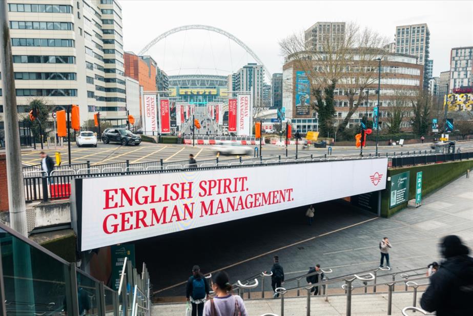 Mini out-of-home ad at Wembley Stadium 