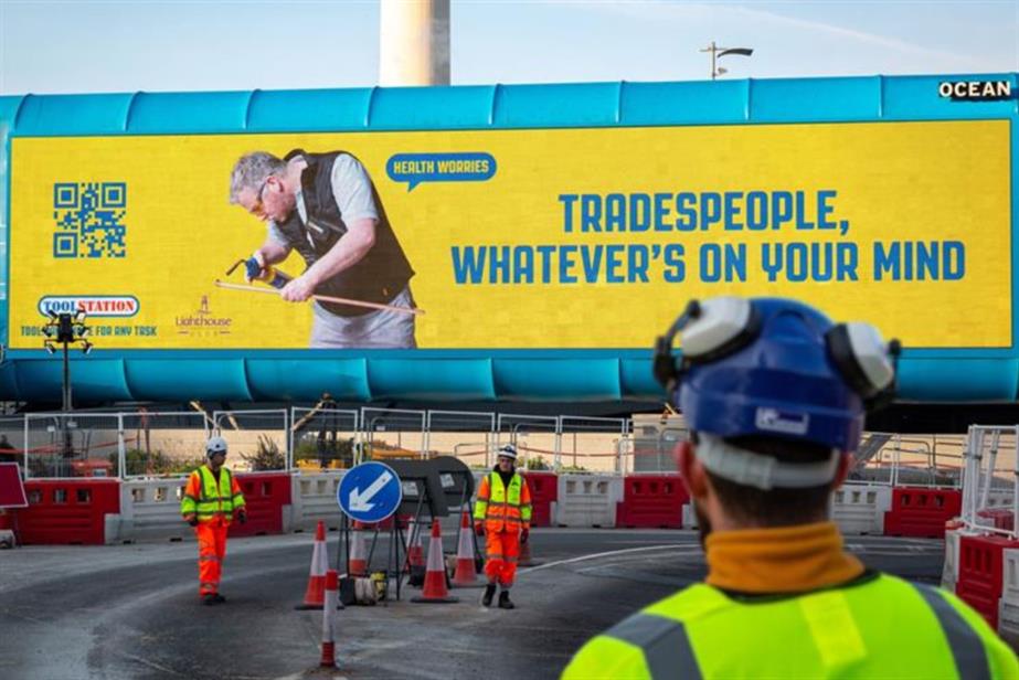Toolstation poster offering mental health support
