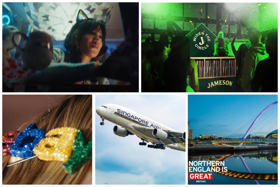 Clockwise from top left: BT Business, Jameson, VisitEngland, Singapore Airlines and eBay