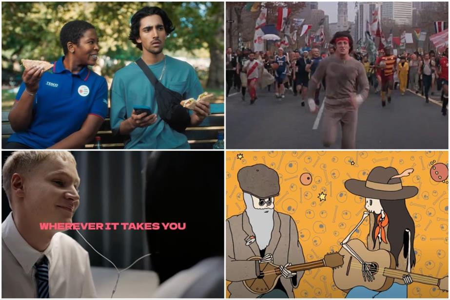 Clockwise from top left: Tesco, Ladbrokes, Beavertown Brewery and Tinder