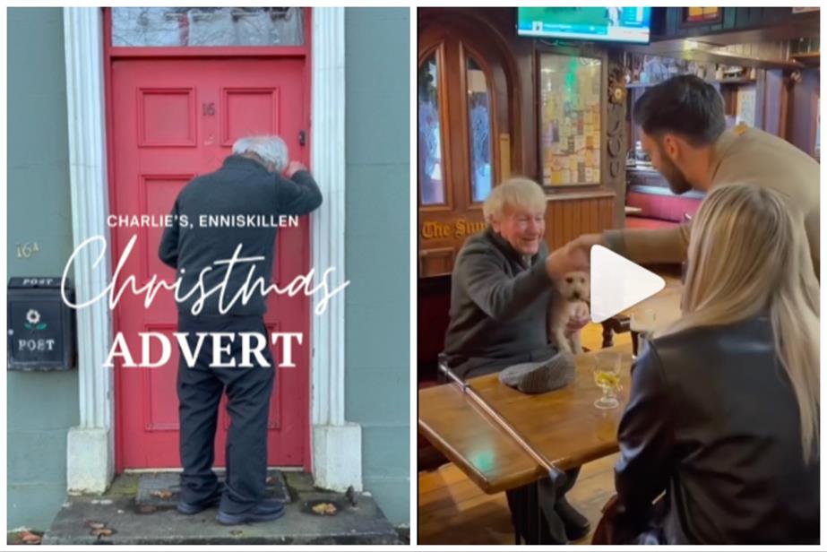 Stills from a Christmas ad for Charlie's Bar in Northern Ireland