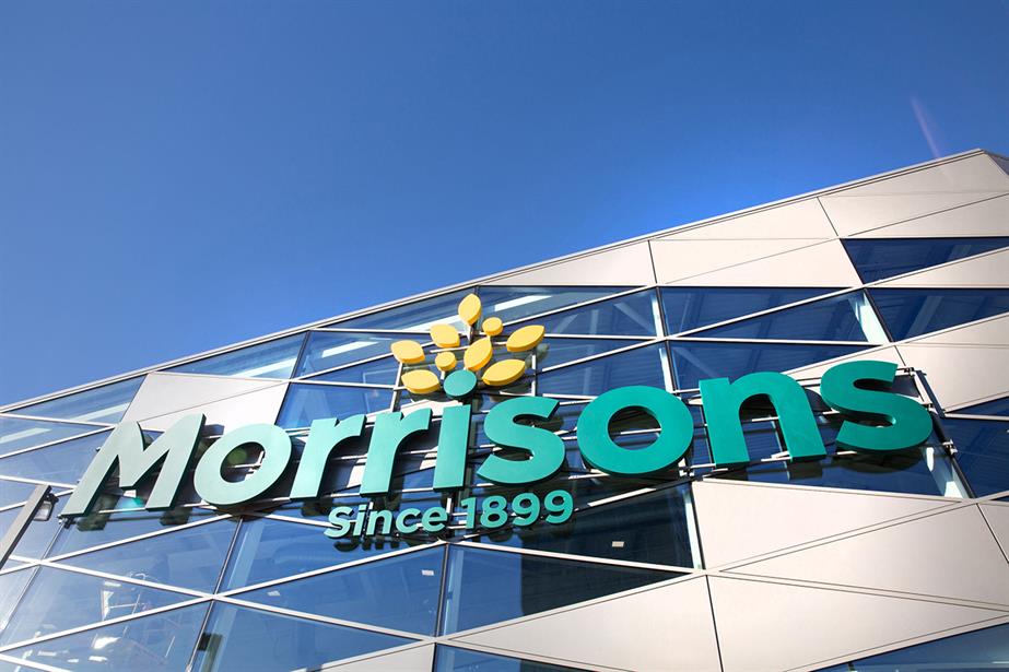 The Morrisons logo on the front of a store
