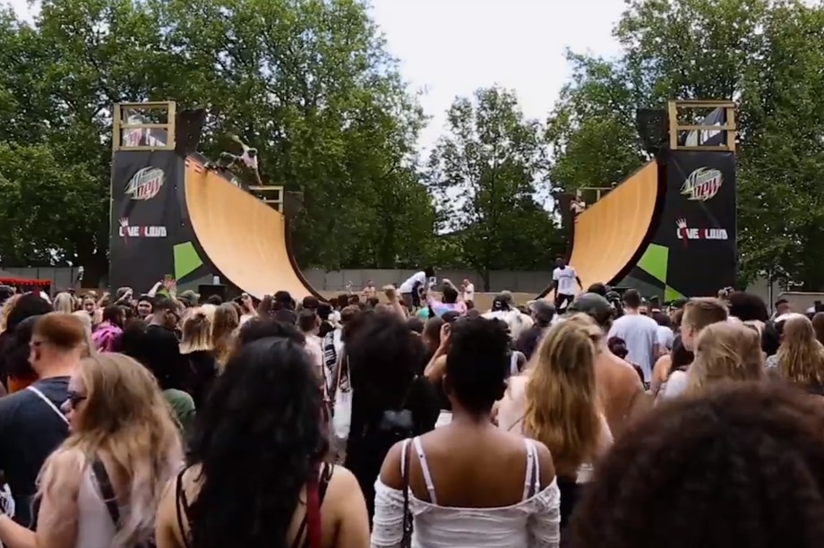 The festival tour features Europe's largest portable vert ramp 