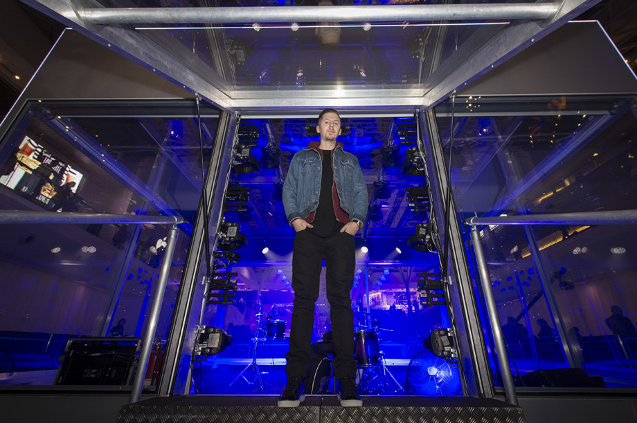 Professor Green performed at the launch of Music Cube